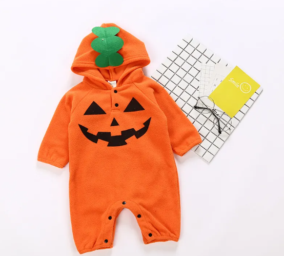 Nooki Pumpkin Onesie front view
